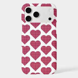 Heart Shaped Plaid Red Pink iPhone Slim Case