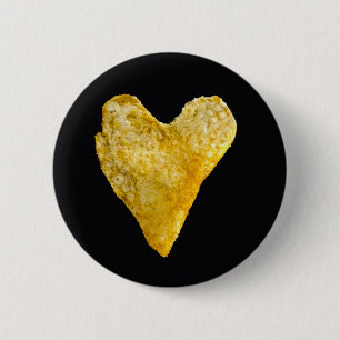 Heart Shaped Potato Chip 2 Inch Round Button