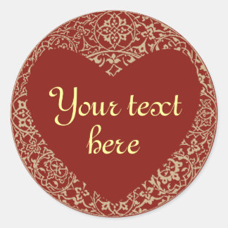 Heart Shaped Red Customizable Sticker