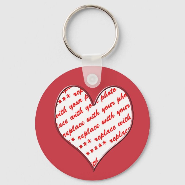 Heart Shaped Red Photo Frame Keychain (Front)
