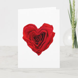 Heart-Shaped Red Rose Card