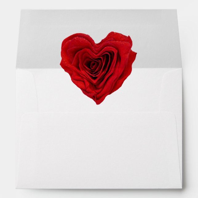 Heart-Shaped Red Rose Envelope (Back (Bottom))