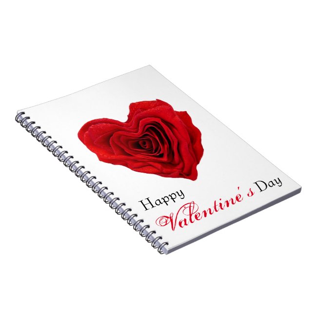 Heart-Shaped Red Rose Valentine's Day Notebook (Right Side)