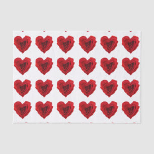 Heart-Shaped Red Rose Valentine's Day Tissue Paper