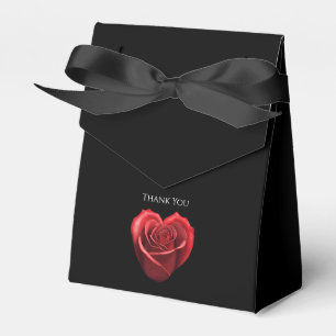 Heart Shaped Red Rose-Wedding Thank you Favor Box