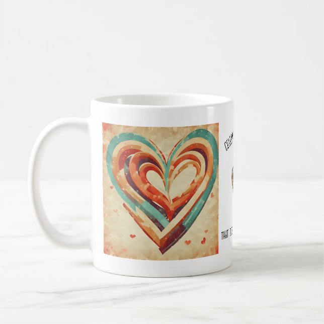 Heart-Shaped Retro Coffee Mug (Left)