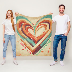 Heart-Shaped Retro Fleece Blanket
