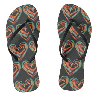 Heart-Shaped Retro Flip Flops