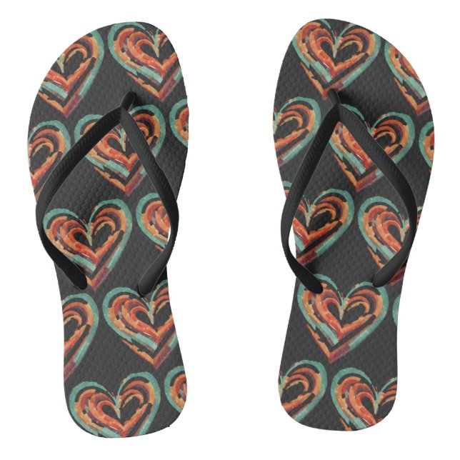 Heart-Shaped Retro  Flip Flops (Footbed)