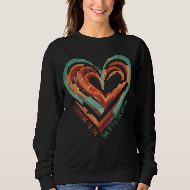 Heart-Shaped Retro  Sweatshirt (Front)