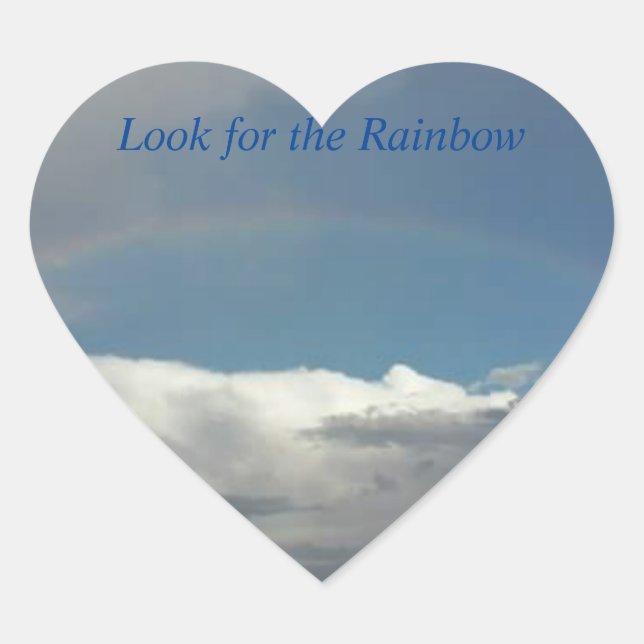 Heart shaped rianbow sticker (Front)