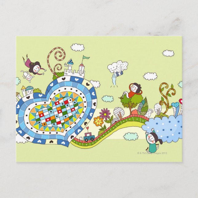 Heart -Shaped Road Postcard (Front)