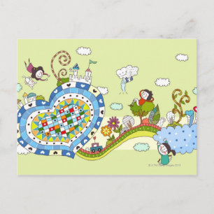 Heart -Shaped Road Postcard