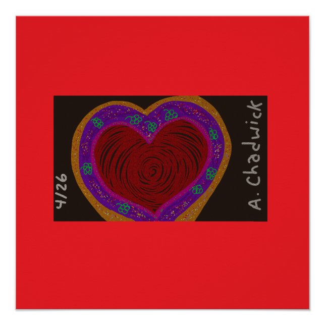 Heart-Shaped Rose with Purple River Poster (Front)