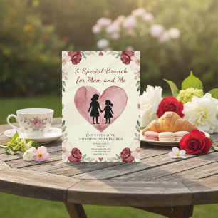 Heart-Shaped Sentimental Mom & Daughter Brunch Invitation