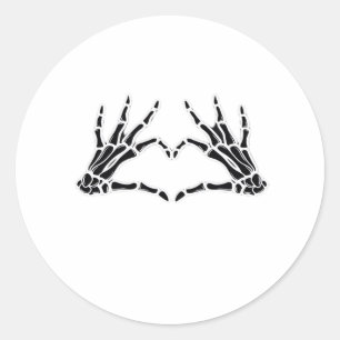 Heart-Shaped Skeleton Hands - Unique Art For Skele Classic Round Sticker