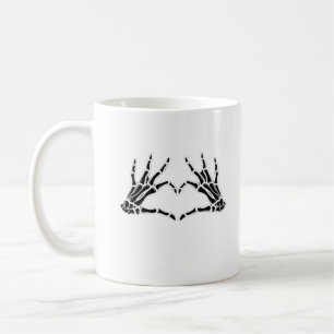 Heart-Shaped Skeleton Hands - Unique Art For Skele Coffee Mug