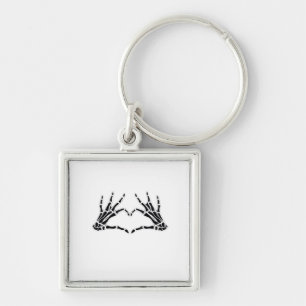 Heart-Shaped Skeleton Hands - Unique Art For Skele Keychain