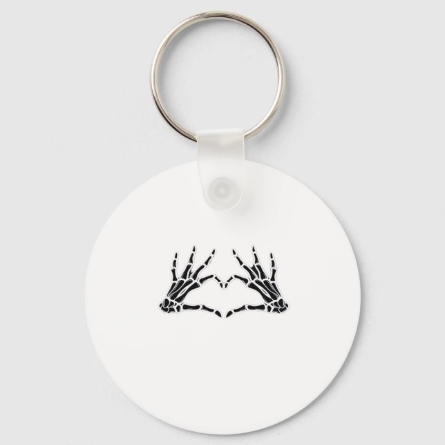 Heart-Shaped Skeleton Hands - Unique Art For Skele Keychain (Front)
