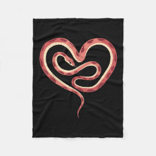 Heart Shaped Snake Valentines Day Serpent For Wome Fleece Blanket