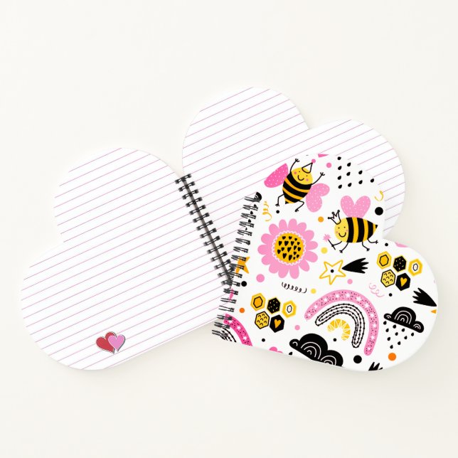 Heart Shaped Spiral Bound Notebook (Inside)