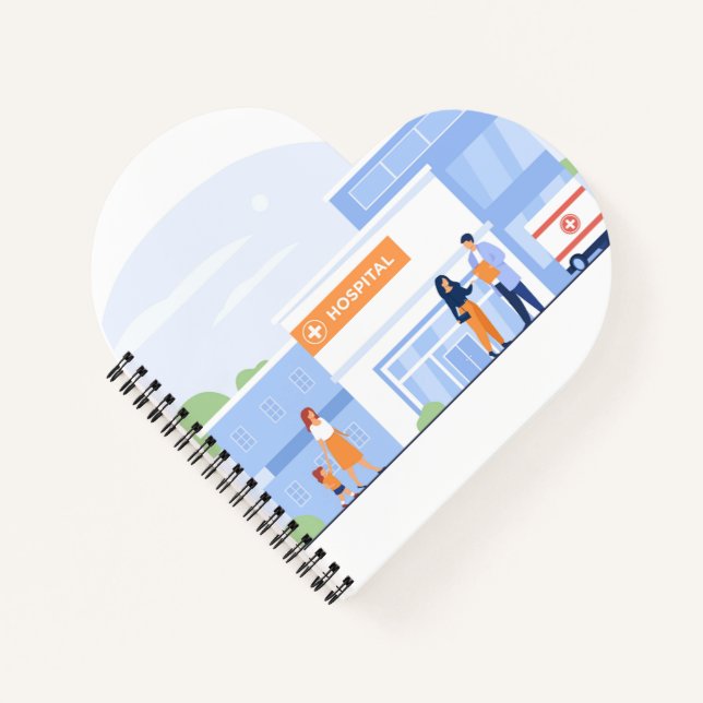 Heart Shaped Spiral Bound Notebook (Front)