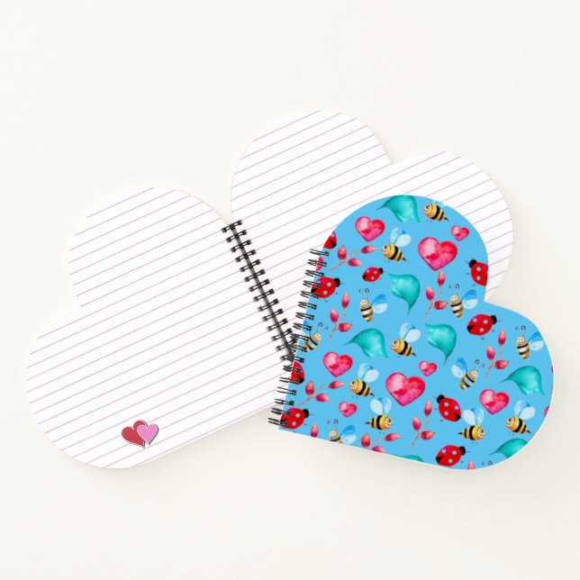 Heart Shaped Spiral Bound Notebook (Inside)