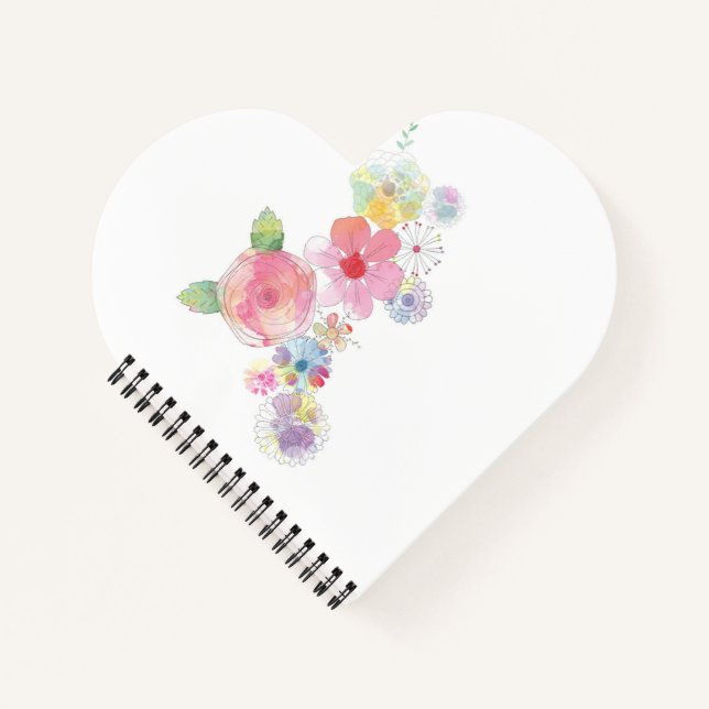Heart Shaped Spiral Bound Notebook (Front)