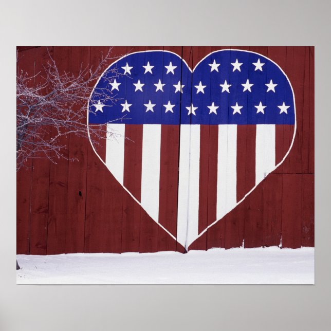 Heart-Shaped Stars and Stripes Poster (Front)
