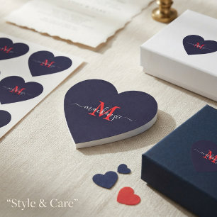 Heart-Shaped Sticker Customized with Name and Mono