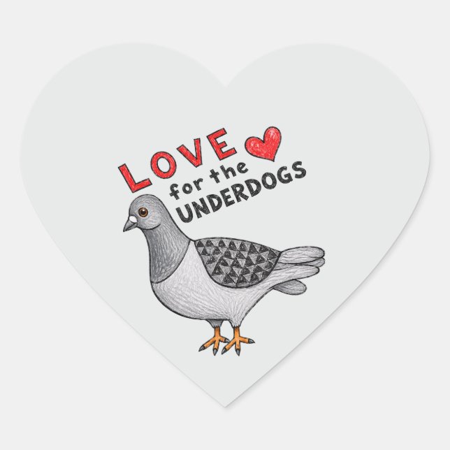 Heart-Shaped Sticker with Dove (Front)