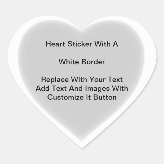 Heart Shaped Stickers With White Border In Sheets (Front)