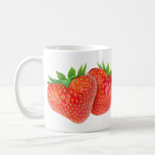 Heart-shaped strawberries coffee mug