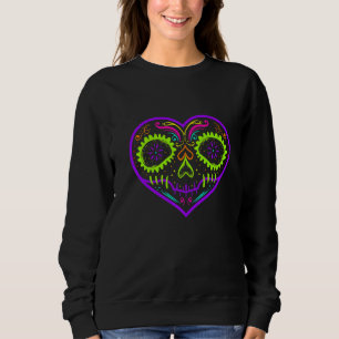 Heart Shaped Sugar Skull Painting For Day Of The D Sweatshirt