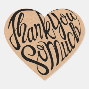 Heart shaped thank you so much in 4 languages sticker