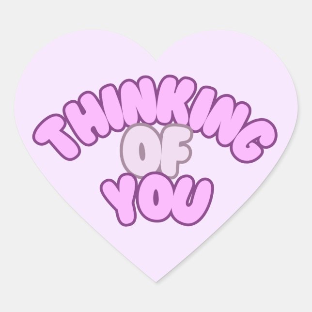 Heart-Shaped “Thinking of You” Sticker (Front)