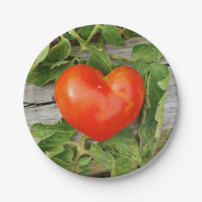 Heart Shaped Tomato Paper Plate (Front)