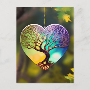 Heart shaped Tree Of Life Ornament Postcard