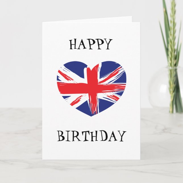 Heart Shaped Union Jack Flag Greeting Card (Front)