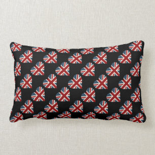 Heart Shaped Union Jack Flag Lumbar Pillow