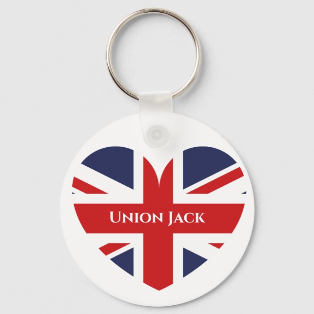 Heart Shaped Union Jack Keychain (Front)