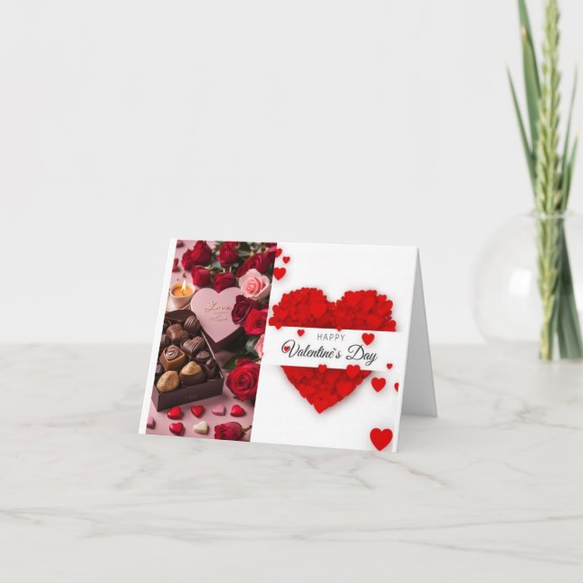 Heart shaped valentine custom text. holiday card (Front)