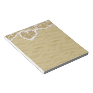 Heart-Shaped Water Bubbles on the Beach Notepad