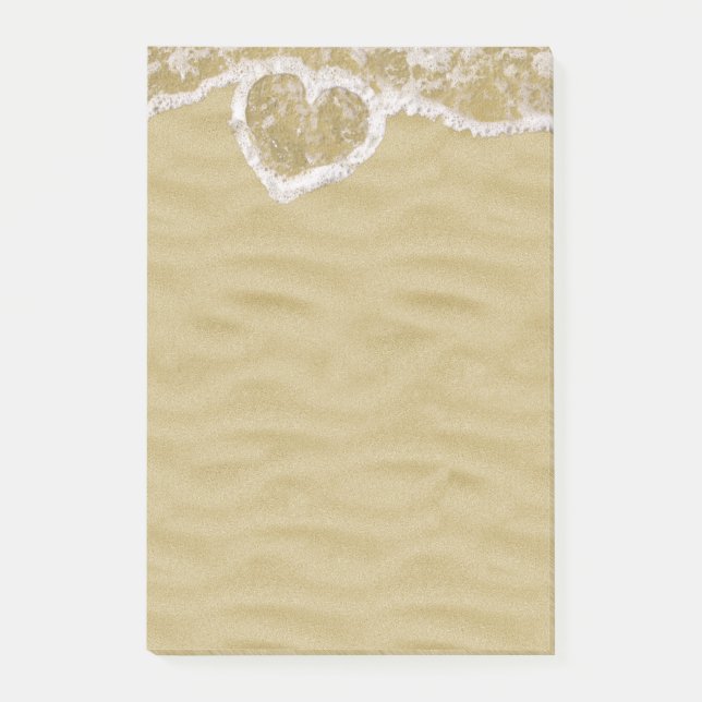 Heart-Shaped Water Bubbles on the Beach Post-it Notes (Front)