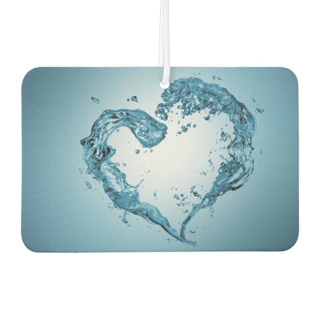 Heart-Shaped Water Splashes Car Air Freshener (Front)