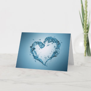 Heart-Shaped Water Splashes Card