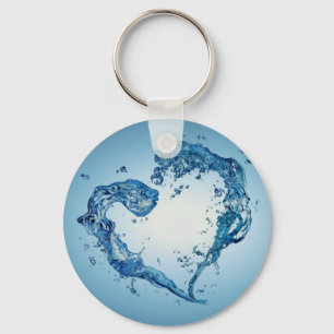 Heart-Shaped Water Splashes Keychain