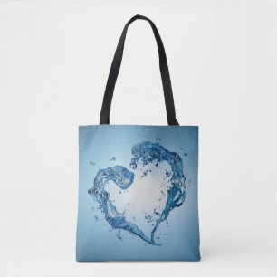Heart-Shaped Water Splashes Tote Bag