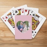 Heart Shaped Wedding Photo Pink Playing Cards<br><div class="desc">A heart shape to mask your wedding photo poker cards.
Edit the mask to customize the photo to fit the bride and groom within the heart shaped photo template. 
Add a personalized custom text to create your own design.</div>