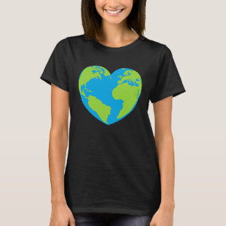 Heart shaped world earth globe world map T-Shirt